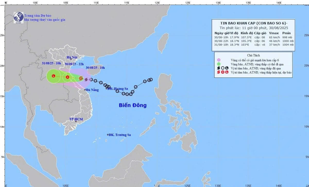 Bão số 6 áp sát, đảo Bạch Long Vĩ, Cô Tô, Cồn Cỏ xuất hiện gió giật cấp 8-9