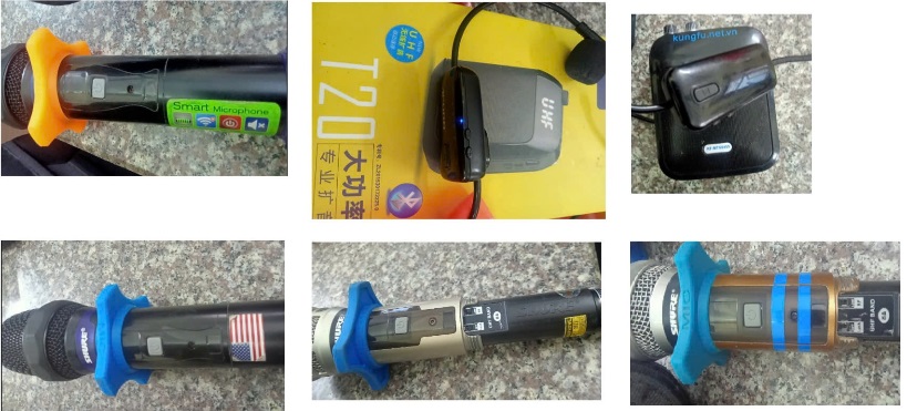 Một số thiết bị micro không dây vi phạm Một số thiết bị micro không dây vi phạm