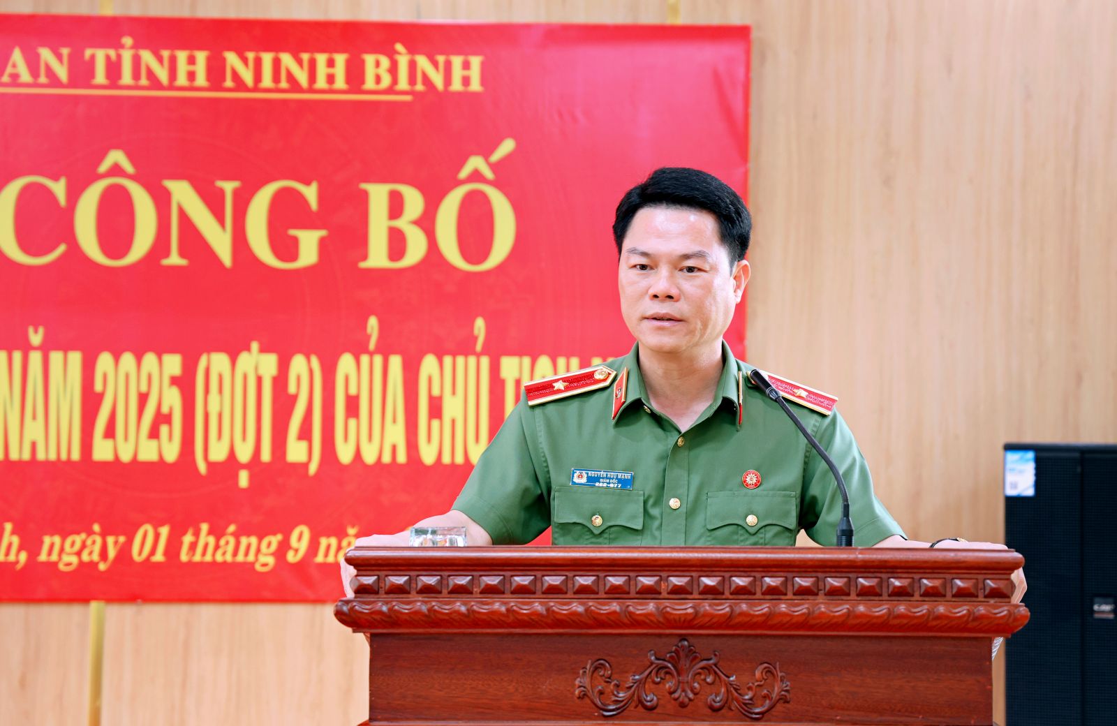 Giám đốc Công an tỉnh Ninh Bình dự Lễ công bố quyết định đặc xá năm 2025 (đợt 2) tại Trại Tạm giam số 1