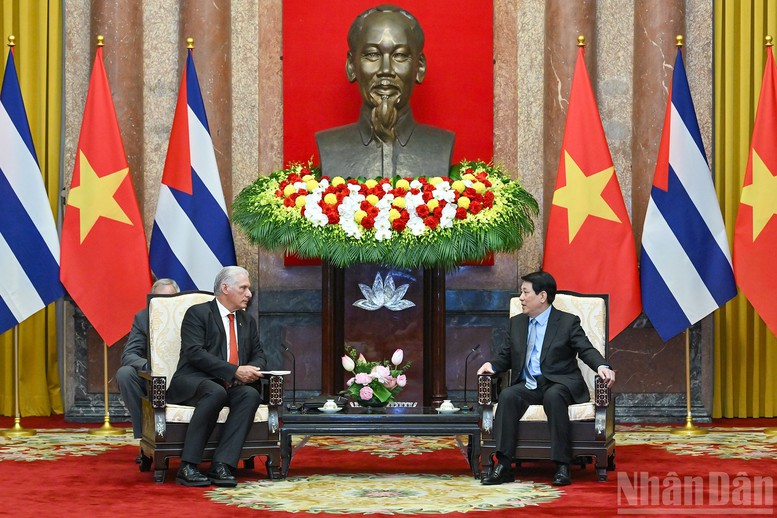 Bí thư thứ Nhất, Chủ tịch nước Miguel Diaz-Canel Bermudez hội kiến Chủ tịch nước Lương Cường