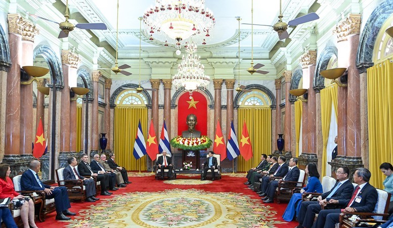 Bí thư thứ Nhất, Chủ tịch nước Miguel Diaz-Canel Bermudez hội kiến Chủ tịch nước Lương Cường