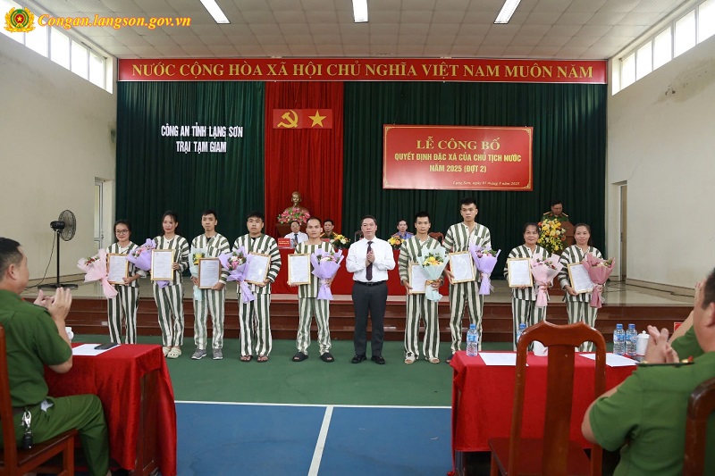Lạng Sơn: 34 phạm nhân được đặc xá đợt 2 năm 2025