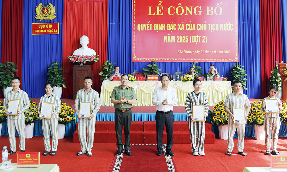 Bắc Ninh: Trại giam Ngọc Lý công bố quyết định đặc xá cho 368 phạm nhân