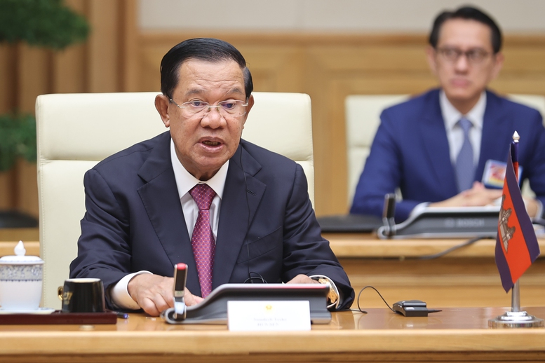 Chủ tịch Hun Sen bày tỏ vui mừng và vinh dự được tham dự Lễ kỷ niệm 80 năm Cách mạng tháng Tám và Quốc khánh 02/9 - Ảnh: VGP/Nhật Bắc