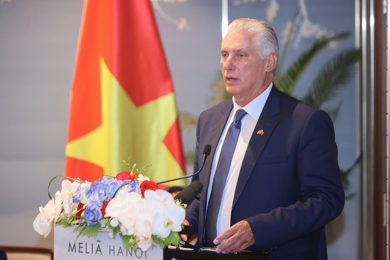 Bí thư thứ Nhất, Chủ tịch nước Cuba mong muốn phía Việt Nam thúc đẩy mở rộng hợp tác, đầu tư với Cuba, nhất là trong các lĩnh vực nông nghiệp, chăn nuôi, nuôi trồng thủy sản - Ảnh: VGP/Nhật Bắc