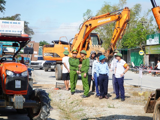 Xã Vân Tụ triển khai bảo vệ thi công dự án cải tạo, nâng cấp Quốc lộ 7A