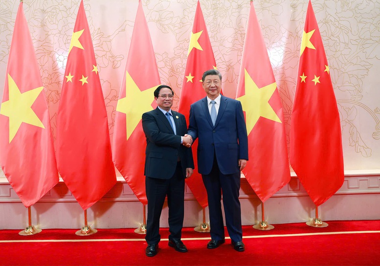 Thủ tướng Phạm Minh Chính hội kiến Tổng Bí thư, Chủ tịch nước Trung Quốc Tập Cận Bình - Ảnh: VGP/Nhật Bắc