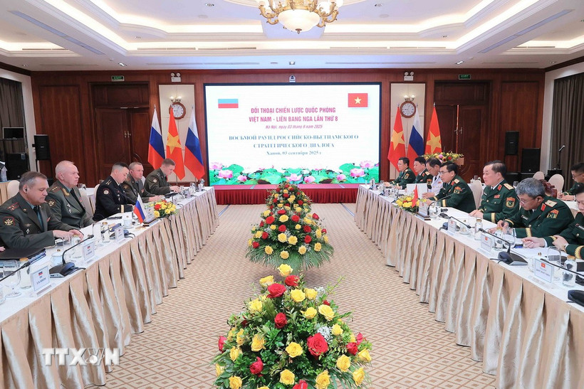 Quang cảnh cuộc Đối thoại Chiến lược Quốc phòng Việt Nam-Liên bang Nga lần thứ 8. (Ảnh: An Đăng/TTXVN)