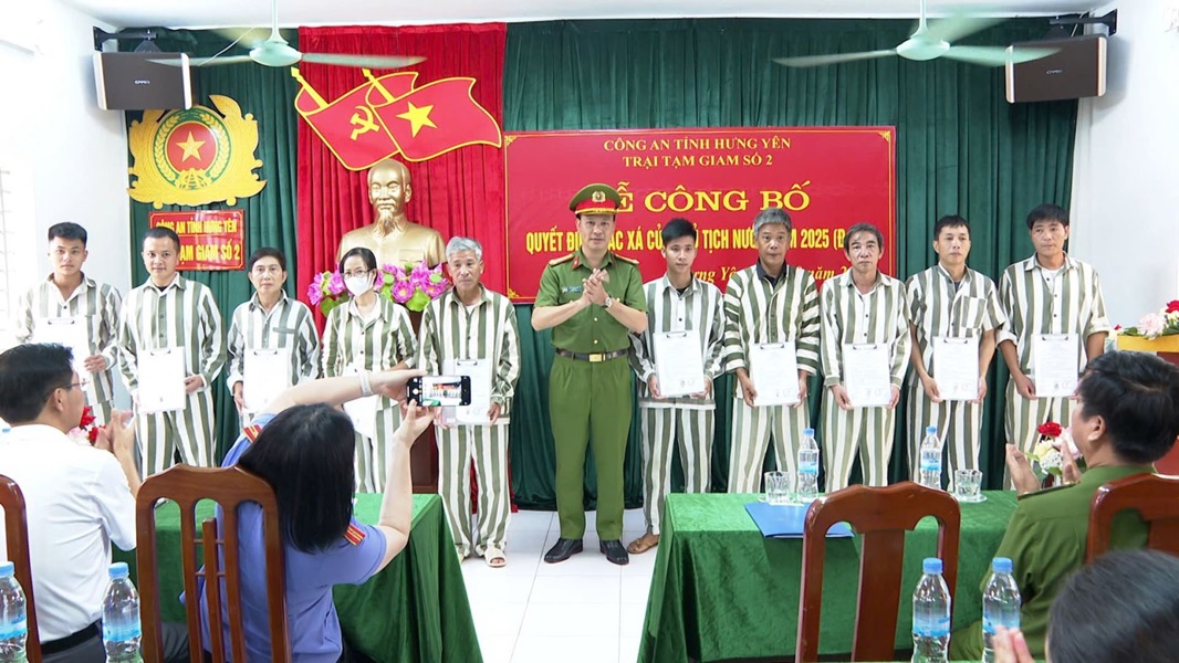 Công an tỉnh Hưng Yên công bố Quyết định đặc xá năm 2025 (đợt 2) Công an tỉnh Hưng Yên công bố Quyết định đặc xá năm 2025 (đợt 2)
