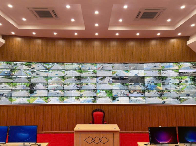 Hệ thống camera giám sát tại thành phố Việt Trì (cũ) và Khu Di tích lịch sử Đền Hùng. (Ảnh: Công an tỉnh Phú Thọ)