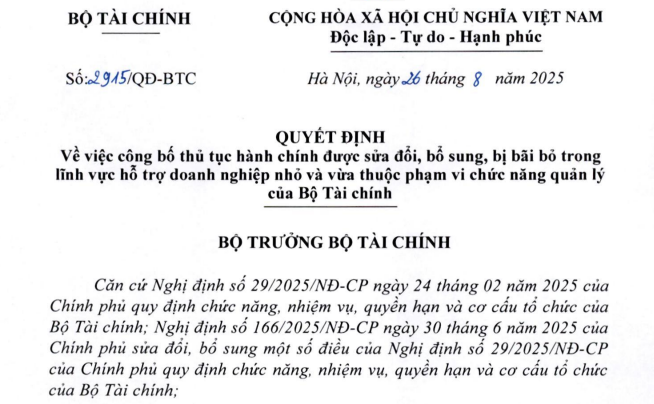 Bộ Tài chính sửa đổi, bãi bỏ nhiều thủ tục hành chính hỗ trợ doanh nghiệp nhỏ và vừa