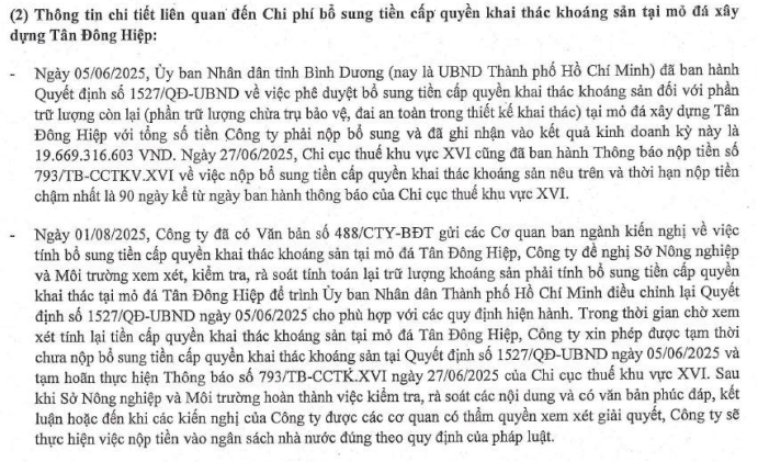 Nguồn: BCTC soát xét bán niên 2025 của C32 Nguồn: BCTC soát xét bán niên 2025 của C32