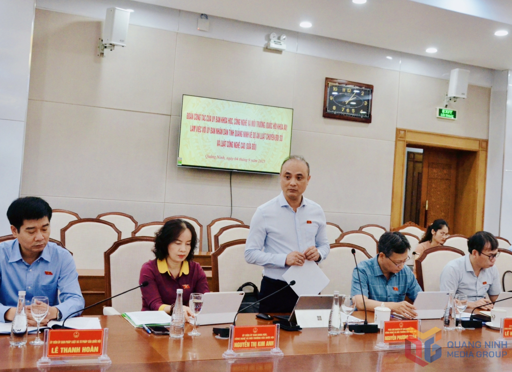 Ông Nguyễn Phương Tuấn, Phó Chủ nhiệm Ủy ban Khoa học Công nghệ và Môi trường của Quốc hội ghi nhận, đánh giá cao nỗ lực của Quảng Ninh trong việc cụ thể hóa chính sách pháp luật về chuyển đổi số và công nghệ cao.