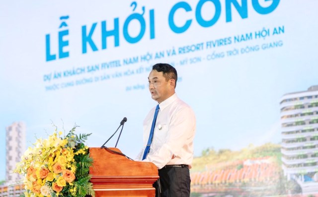 Ông Nguyễn Anh Tấn – Chủ tịch HĐQT Tập đoàn FVG phát biểu tại lễ khởi công.
