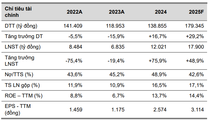 VCBS dự phóng các chỉ tiêu tài chính của HPG trong năm 2025