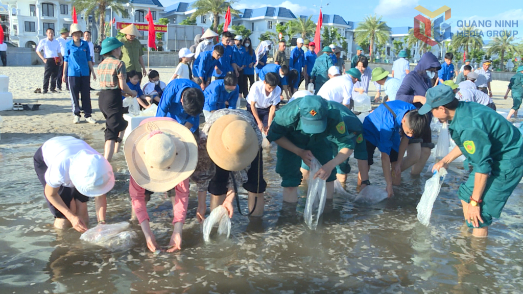 Hơn 1 triệu con giống các loại gồm: tôm sú, cá song, cá vược đã được thả về môi trường tự nhiên tại chương trình. Hơn 1 triệu con giống các loại gồm: tôm sú, cá song, cá vược đã được thả về môi trường tự nhiên tại chương trình.