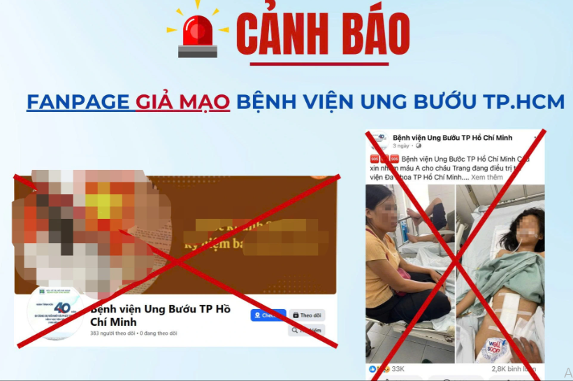 Cảnh báo fanpage Bệnh viện Ung bướu TP.HCM kêu gọi từ thiện