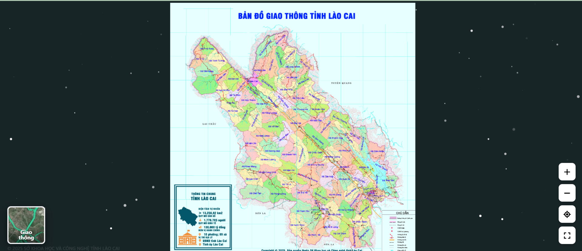 Giao diện chính của bản đồ vừa được Sở Khoa học và Công nghệ ra mắt.