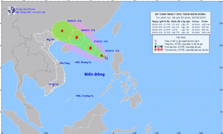Công điện về việc ứng phó với áp thấp nhiệt đới trên biển Đông
