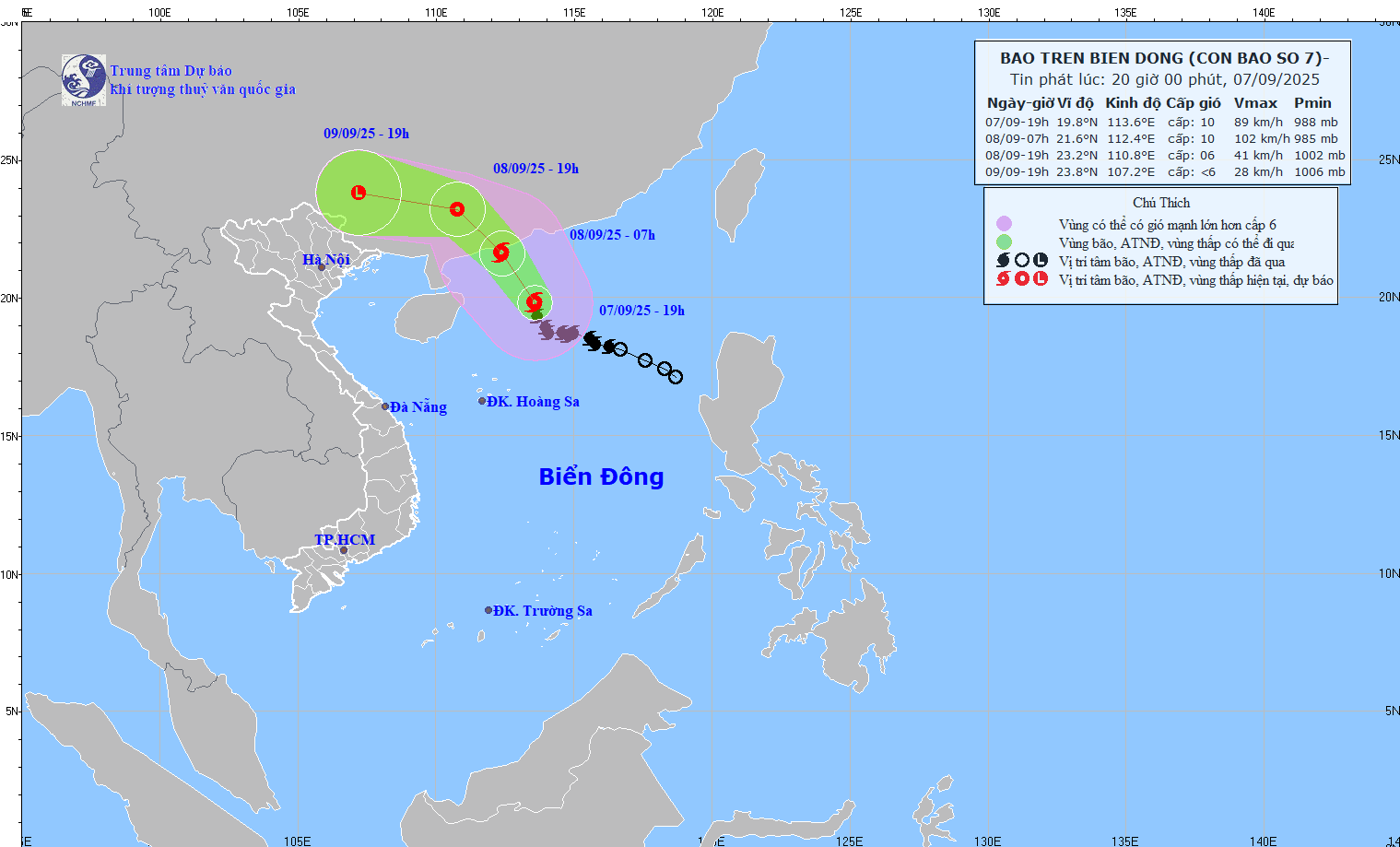 Bão số 7 gây gió mạnh, sóng lớn trên biển, cảnh báo mưa lũ ở Tây Nguyên, Nam Trung Bộ
