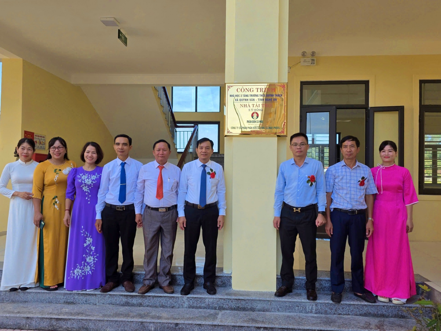 Công trình nhà học 3 tầng do PVCFC tài trợ đã kịp khánh thành đầu năm học mới và được đưa vào sử dụng