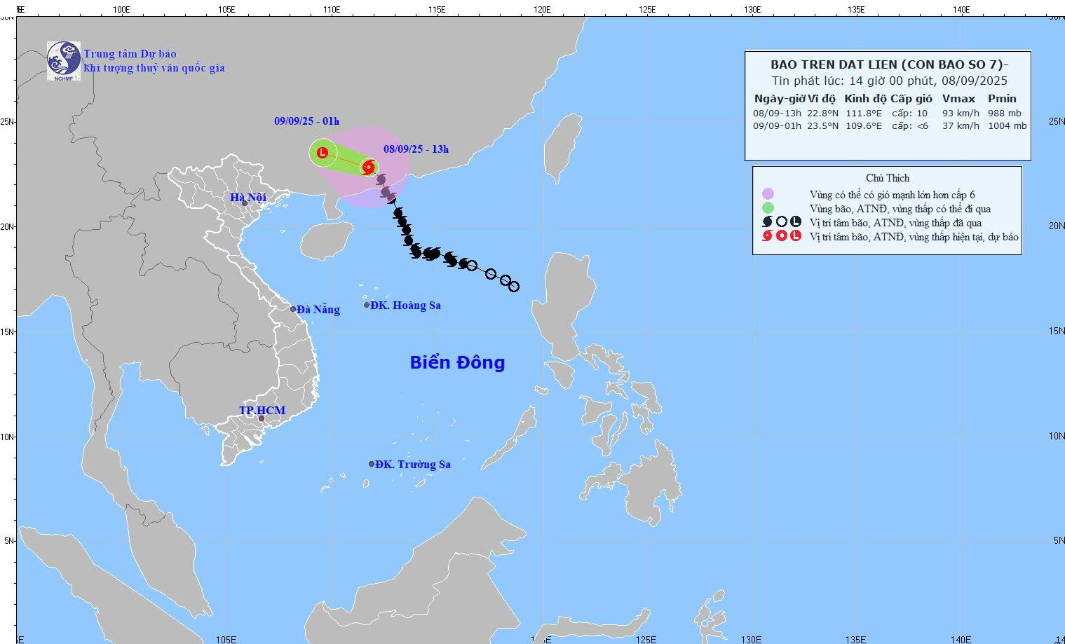 Bão số 7 Tapah giật cấp 12 sau 3 giờ đổ bộ, thời tiết diễn biến xấu