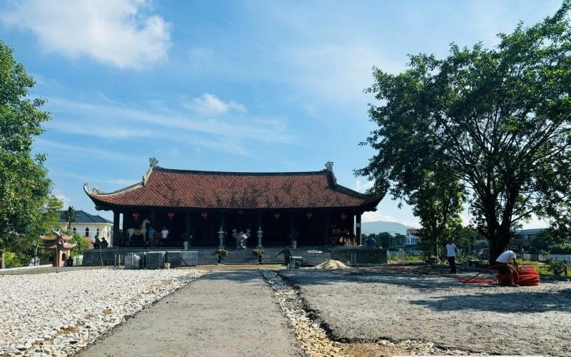 Dự án tôn tạo Khu di tích Phủ Trịnh đang được đơn vị thi công tích cực triển khai các hạng mục.