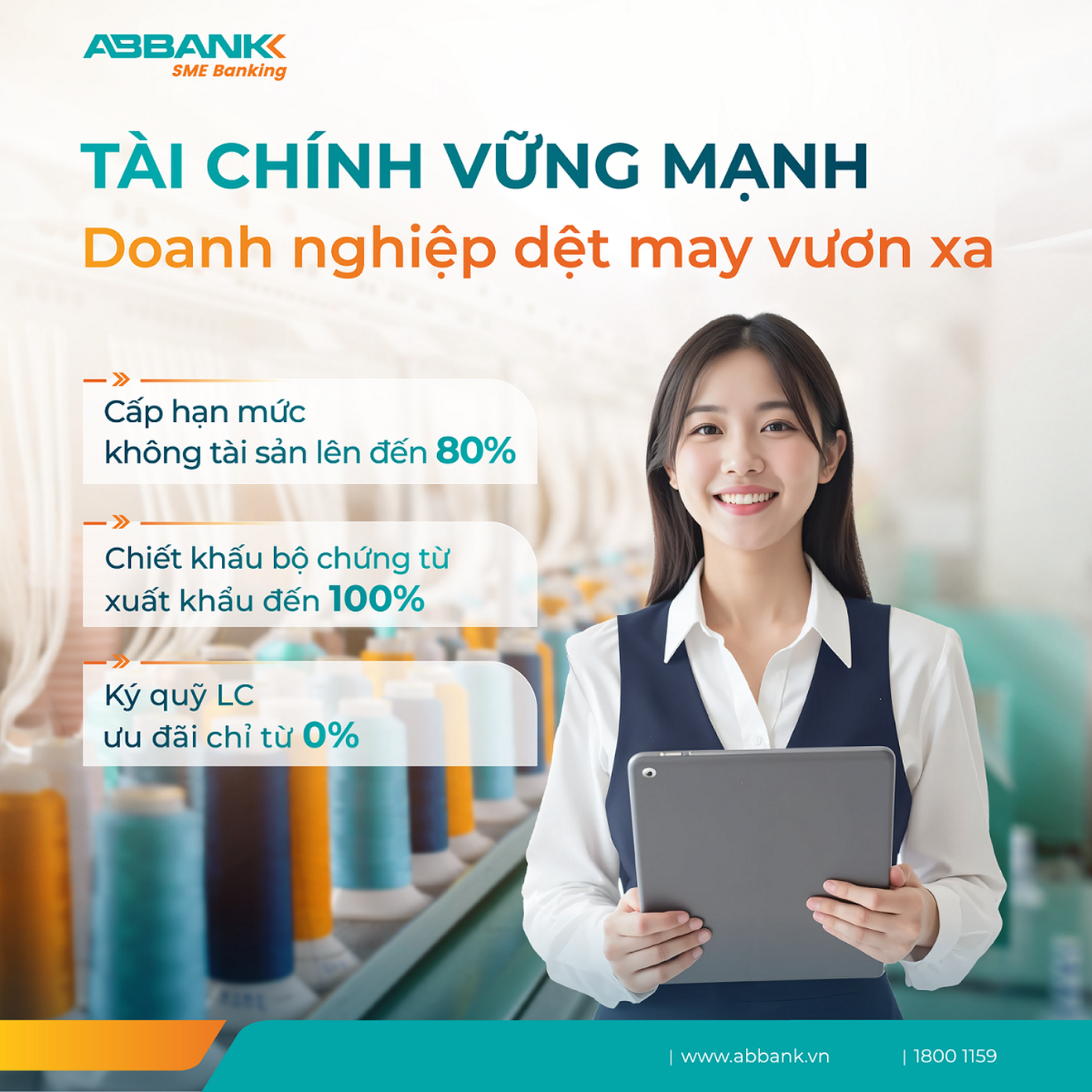 ABBANK hỗ trợ doanh nghiệp dệt may tiếp cận vốn với lãi suất từ 2,35%/năm