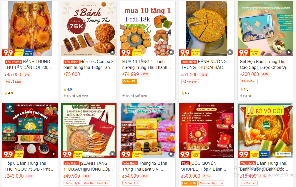 Bánh trung thu giá rẻ bán tràn lan trên mạng xã hội Bánh trung thu giá rẻ bán tràn lan trên mạng xã hội