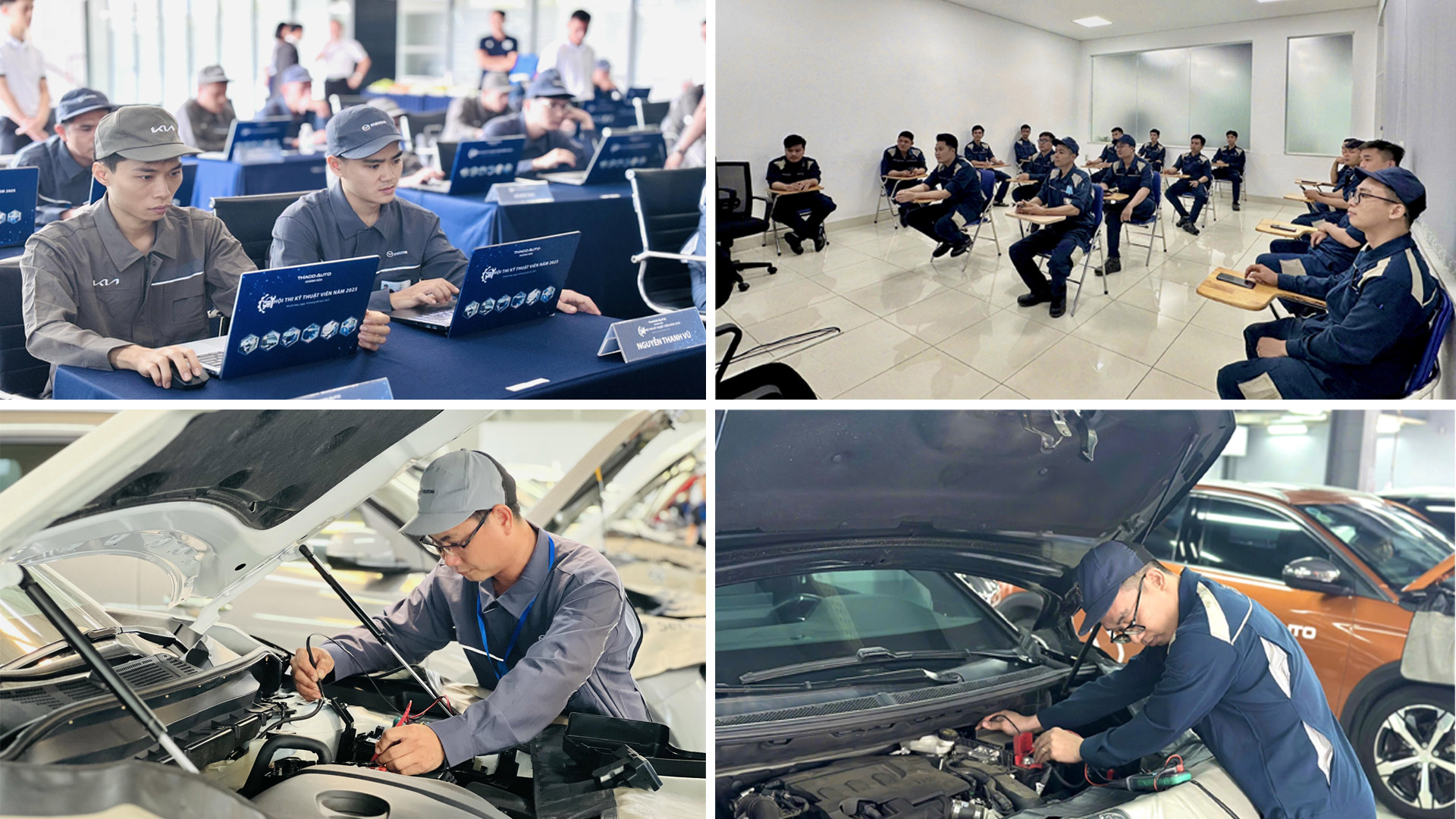 Các kỹ thuật viên tham gia thi lý thuyết và thực hành