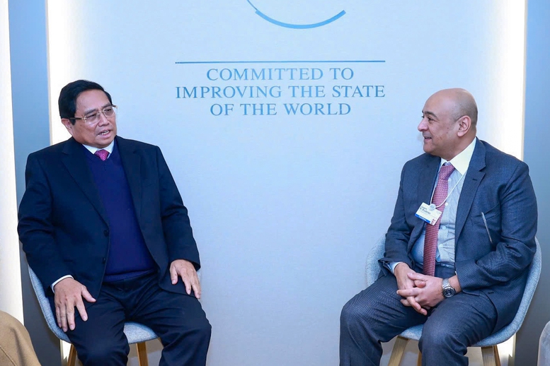 Thủ tướng Phạm Minh Chính gặp Tổng Thư ký GCC Jasem Mohamed Albudaiwi tháng 1 năm 2025 - Ảnh: VGP