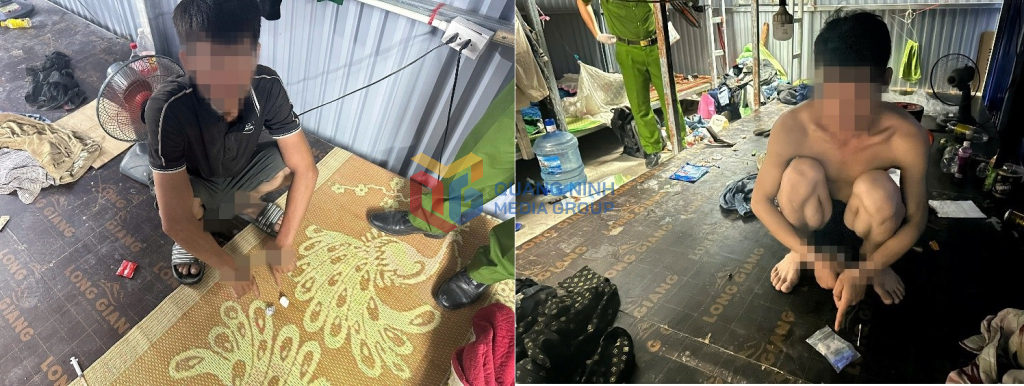 Đối tượng L.V.N (trái) và đối tượng T.A.K (phải) cùng các tang vật phát hiện, thu giữ được. Đối tượng L.V.N (trái) và đối tượng T.A.K (phải) cùng các tang vật phát hiện, thu giữ được.