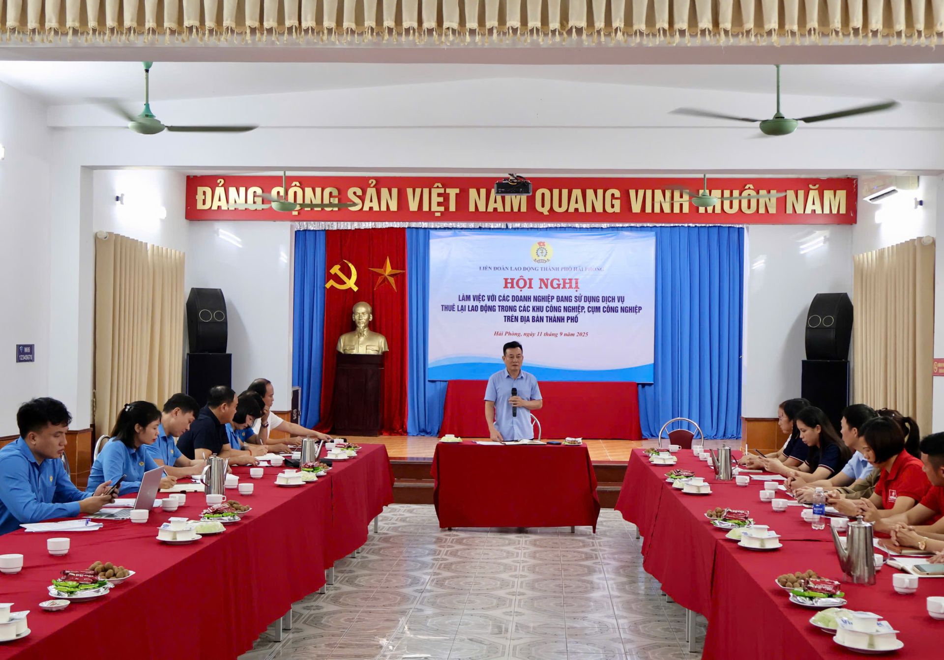 Liên đoàn Lao động TP. Hải Phòng gặp gỡ DN thuê lại lao động tại khu Tây, tìm giải pháp hỗ trợ cung ứng nhân lực