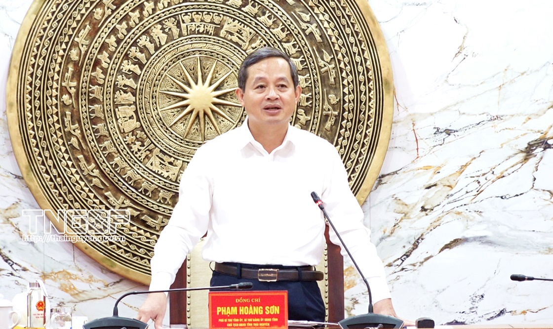Đồng chí Phạm Hoàng Sơn, Phó Bí thư Tỉnh ủy, Chủ tịch UBND tỉnh Thái Nguyên. Ảnh cổng thông tin điện tử Thái Nguyên.