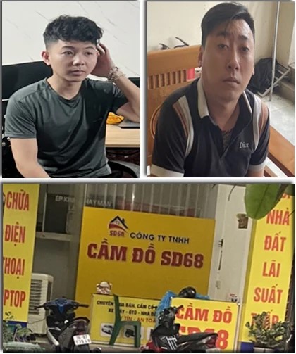 Các đối tượng “cho vay nặng lãi trong giao dịch dân sự” tại Công ty cầm đồ 689 bị Công an thành phố Thanh Hóa bắt giữ.