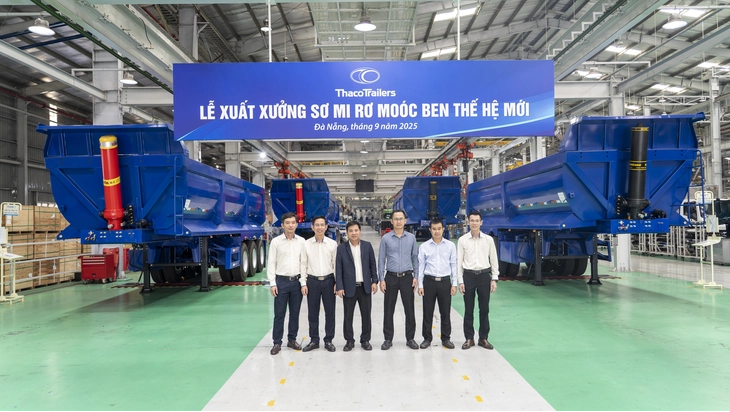 Thaco Trailers tổ chức lễ xuất xưởng sơ mi rơ moóc ben thế hệ mới vào đầu tháng 9-2025 - Ảnh: Thaco