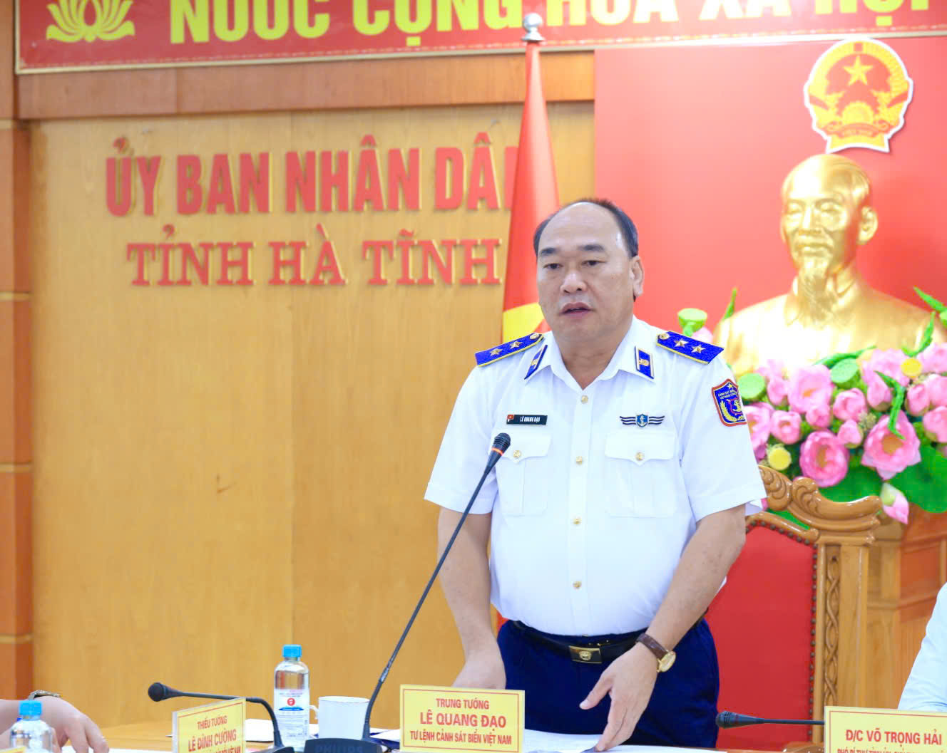 Trung tướng Lê Quang Đạo - Tư lệnh Cảnh sát biển Việt Nam phát biểu