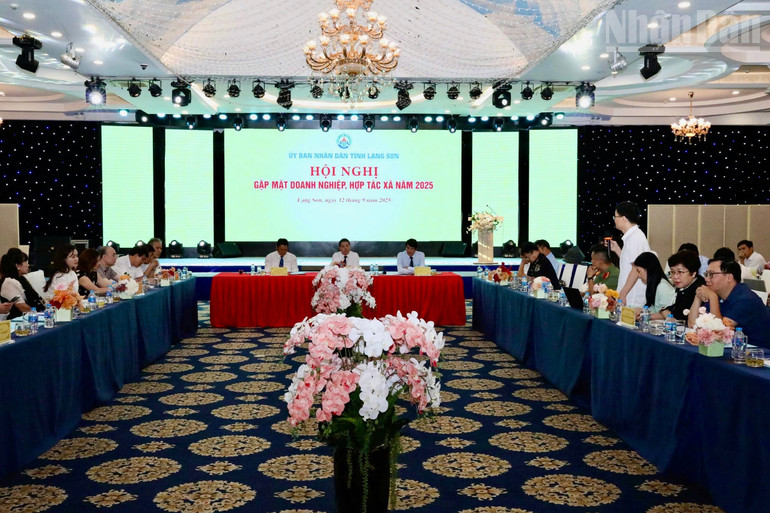 Hội nghị gặp mặt các doanh nghiệp, hợp tác xã năm 2025 của tỉnh Lạng Sơn. Ảnh Nhân Dân Hội nghị gặp mặt các doanh nghiệp, hợp tác xã năm 2025 của tỉnh Lạng Sơn. Ảnh Nhân Dân