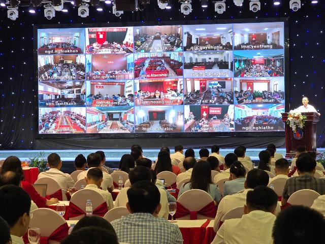 Quang cảnh hội nghị tập huấn nghiệp vụ thanh tra, tiếp công dân, xử lý đơn thư khi vận hành chính quyền địa phương 2 cấp.