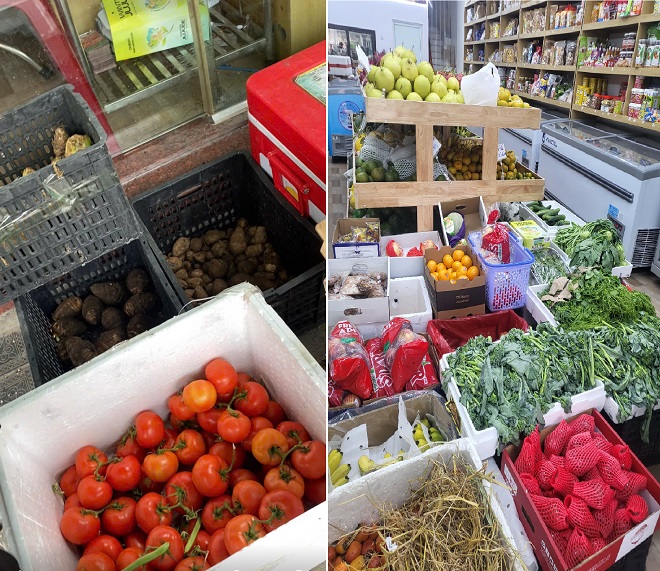 La liệt các sản phẩm nông sản được bày bán tại đây