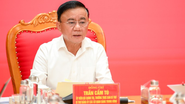 Thường trực Ban Bí thư Trần Cẩm Tú kết luận hội nghị.