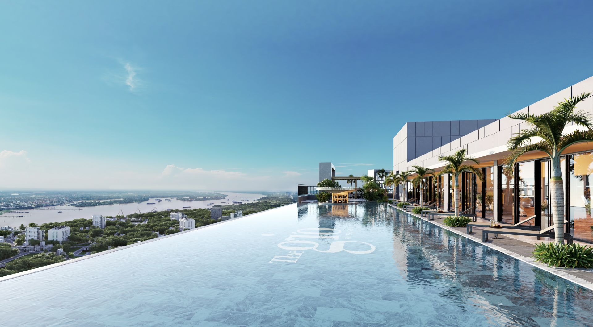 Phối cảnh hồ bơi Bình Minh vô cực trên tầng 40 Phối cảnh hồ bơi Bình Minh vô cực trên tầng 40