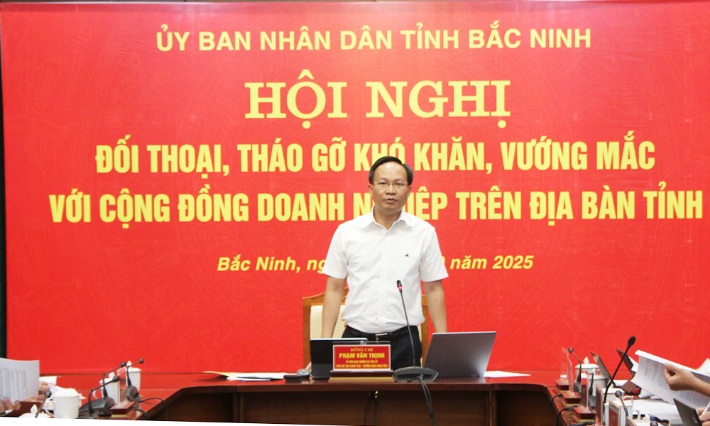 Đồng chí Phạm Văn Thịnh, Ủy viên Ban Thường vụ Tỉnh ủy, Phó Chủ tịch UBND tỉnh kết luận buổi làm việc.