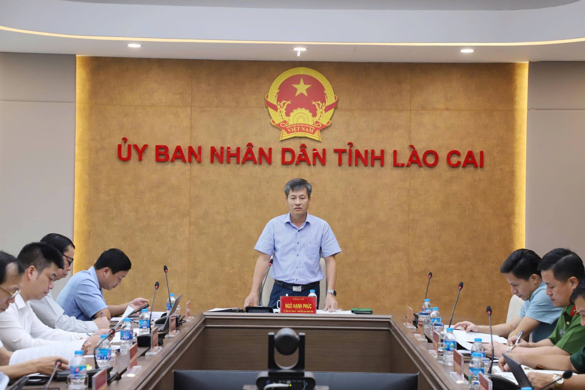 Đ/c Ngô Hạnh Phúc - Phó Chủ tịch UBND tỉnh, Trưởng Ban Chỉ đạo 389 tỉnh phát biểu chỉ đạo hội nghị