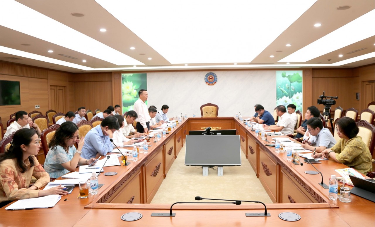 uang cảnh buổi làm việc của Ban Chỉ đạo 389 Bộ Tài chính với Văn phòng Thường trực Ban Chỉ đạo 389 quốc gia. Ảnh: Bảo Trân