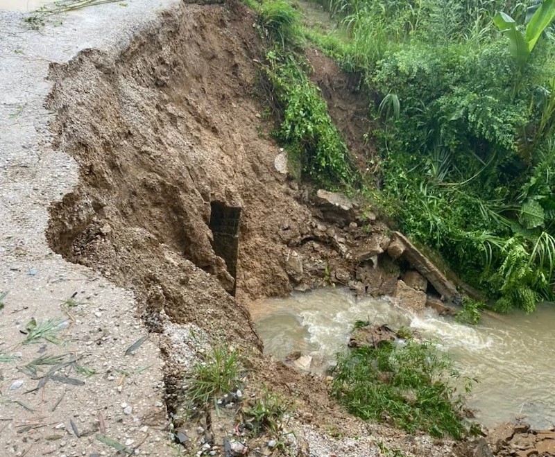 Thanh Hóa: Công bố tình huống khẩn cấp thiên tai vị trí sạt lở công trình đường tràn thôn Mật Thành