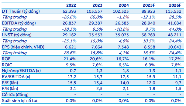 ACBS dự phóng các chỉ tiêu tài chính của VHM giai đoạn 2025-2026