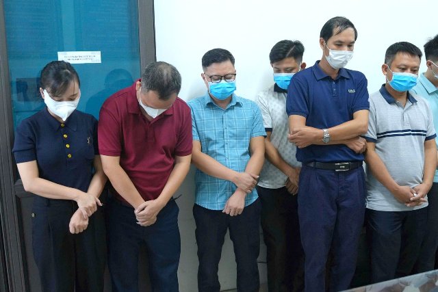 Các đối tượng tại cơ quan điều tra.