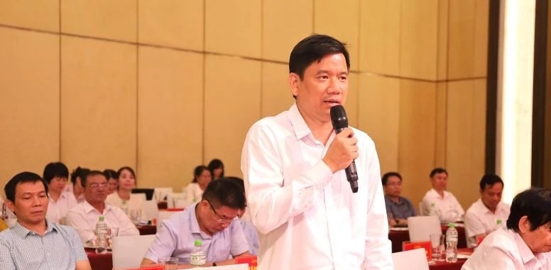 Ông Đỗ Đình Hiệu, Giám đốc VCCI Thanh Hóa - Ninh Bình phát biểu tại hội nghị.