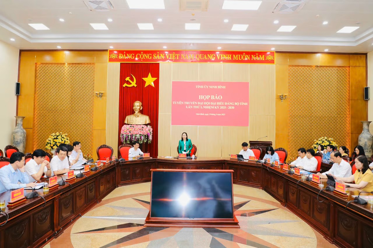 Ngày 19/9, Tỉnh ủy Ninh Bình đã tổ chức họp báo, chính thức thông tin về công tác chuẩn bị và các nội dung trọng tâm của Đại hội đại biểu Đảng bộ tỉnh Ninh Bình lần thứ I, nhiệm kỳ 2025 – 2030